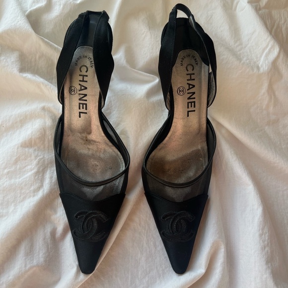🔥 Rare Vintage Chanel Mesh Slingback - Picture 4 of 9